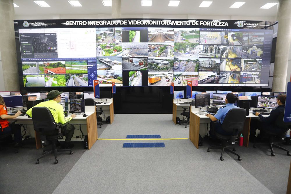 Videowall do Centro Integrado de Videomonitoramento de Fortaleza